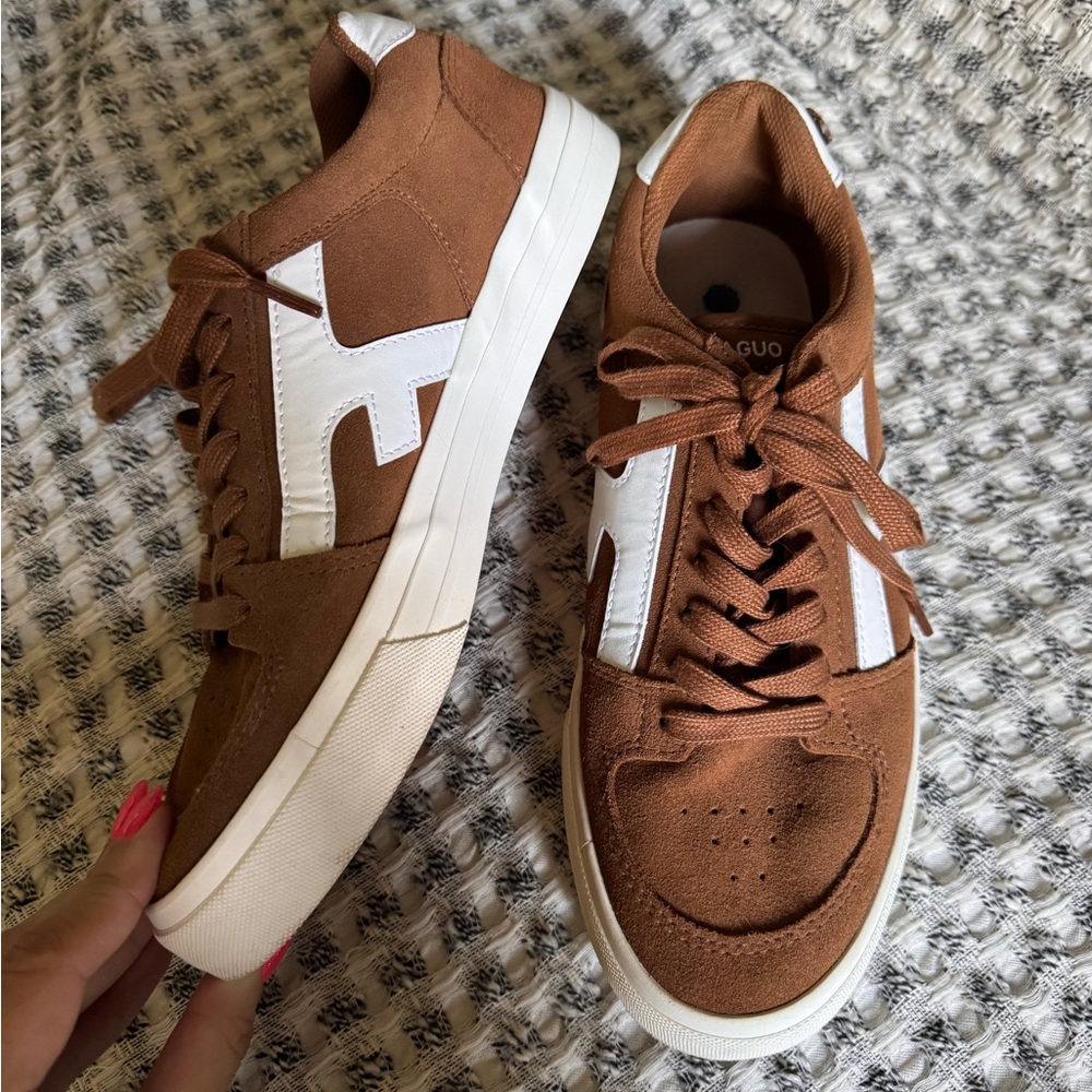 Suede walnut brown Faguo sneakers
